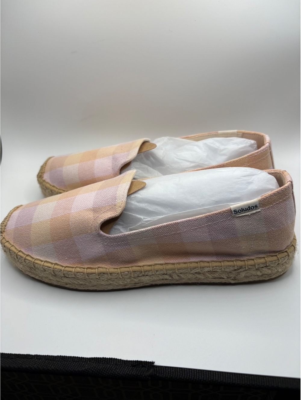 Soludos Women’s 8 Platform Smoking Slipper in Coral Madras